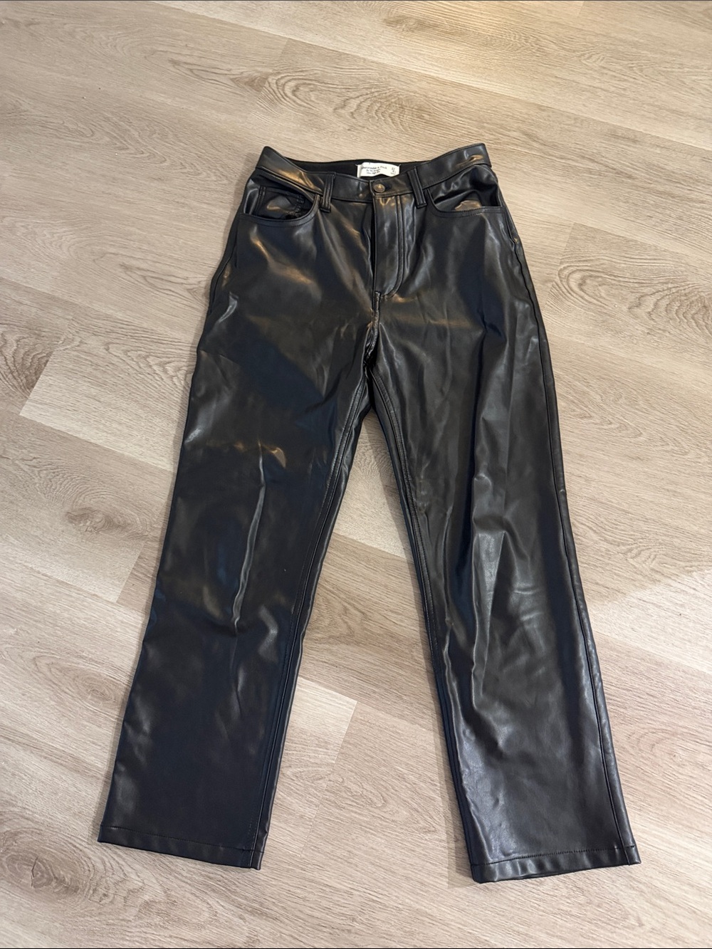 Abercrombie & Fitch Black Faux Leather High-Rise Pants